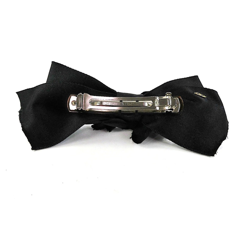 CHANEL Elegant Black Satin Hair Bow - Picture 6 of 9